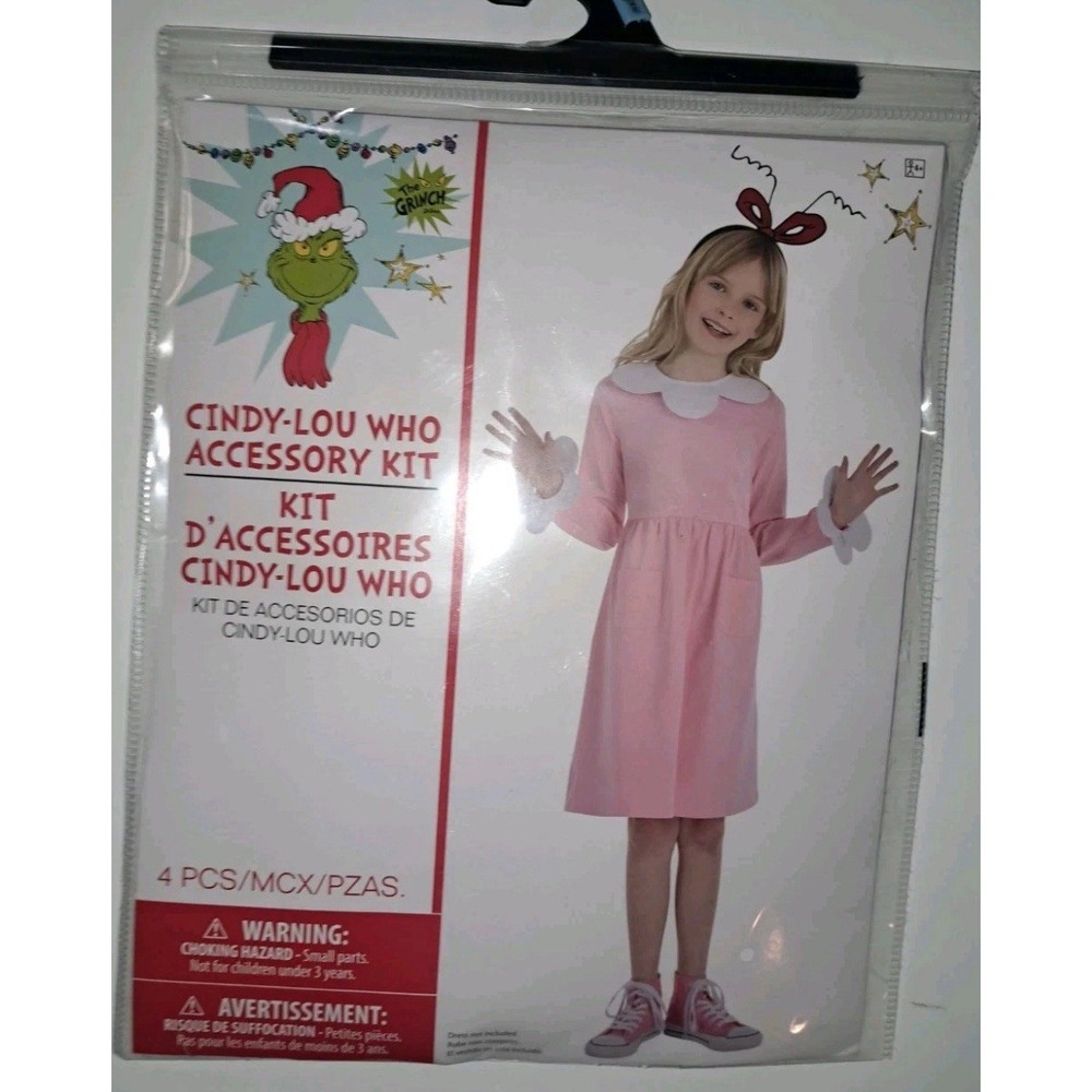 CINDY-LOU WHO The Grinch 4-Piece Accessory Kit Costume Kit Kids Children NEW